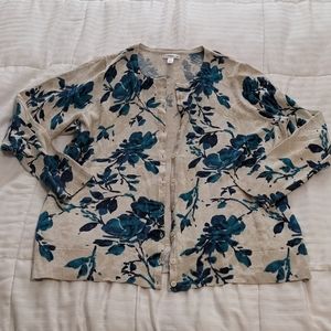 Croft & Barrow EUC Floral Lightweight Cardigan Sz 1X